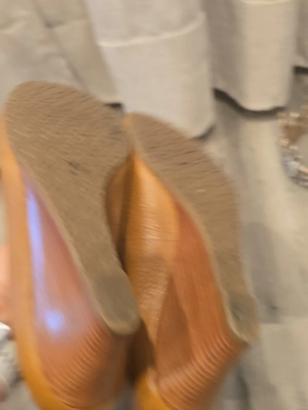 Tory Burch Cognac Leather Logo Wedge Pumps
